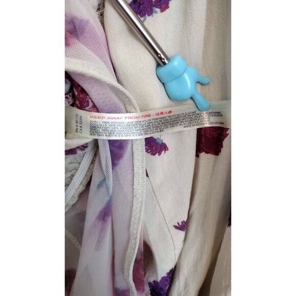 Intimately Free People Bodysuit Women's Small Poppy Floral Ruffle Boho Peasant - Picture 7 of 10